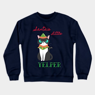 Santa's Little Yelper Christmas Cat Crewneck Sweatshirt